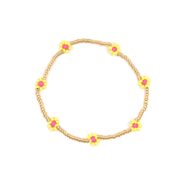 Mix armband Flora - geel