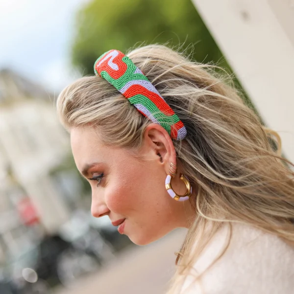 Handgemaakte kralen haarband Quiana - Afbeelding 3