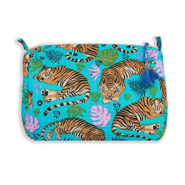 Toilettas katoen Tiger - blauw