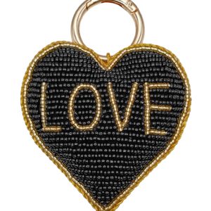 Sleutelhanger hart Love zwart