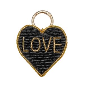Sleutelhanger hart Love zwart